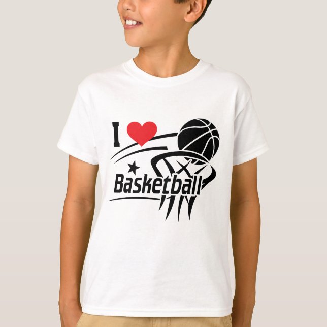 I Liebe Basketball T-Shirt (Vorderseite)