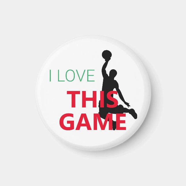 I Liebe Basketballspiel Magnet (Vorne)