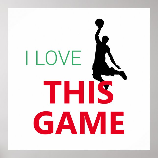 I Liebe Basketballspiel Poster (Vorne)