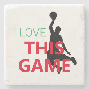 I Liebe Basketballspiel Steinuntersetzer