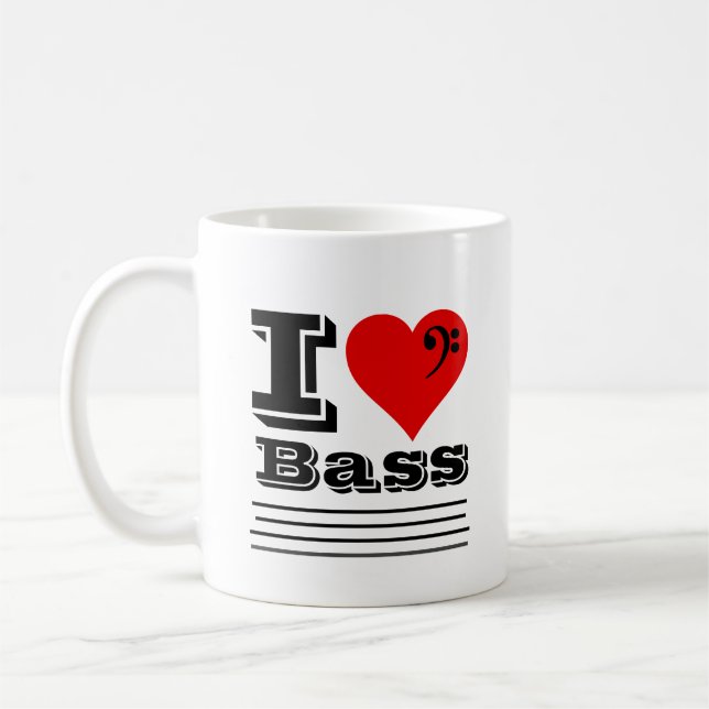 I Liebe Bass Coffee Tasse (Links)