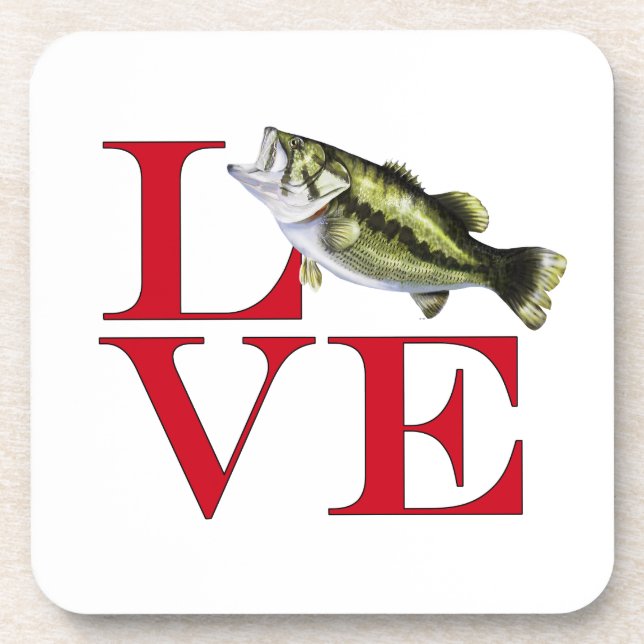 I Liebe Bass Getränkeuntersetzer (Vorderseite)