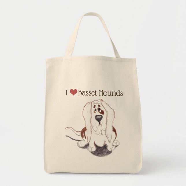 I Liebe Basset Tasche (Vorne)
