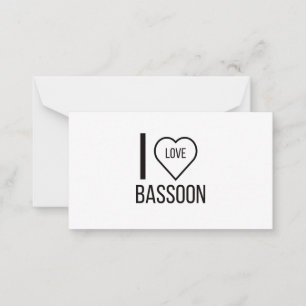 I LIEBE BASSOON MITTEILUNGSKARTE