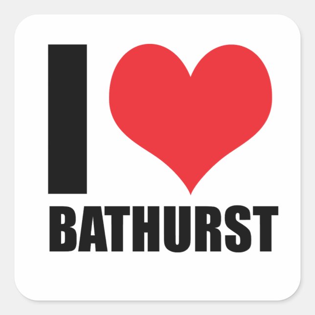 I Liebe Bathurst Quadratischer Aufkleber (Vorderseite)