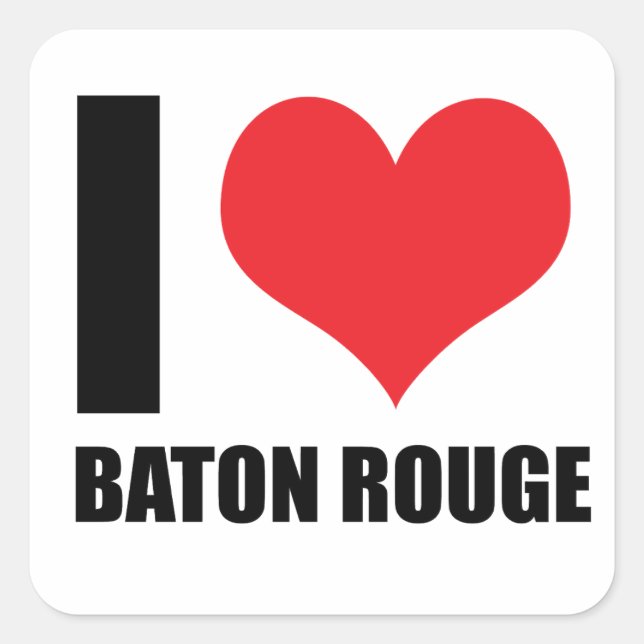 I Liebe Baton Rouge Quadratischer Aufkleber (Vorderseite)