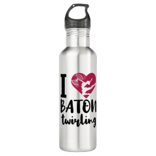 I Liebe Baton Twirling Edelstahlflasche