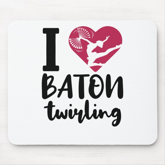 I Liebe Baton Twirling Mousepad (Vorne)