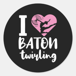 I Liebe Baton Twirling Niedlich Twirler Runder Aufkleber