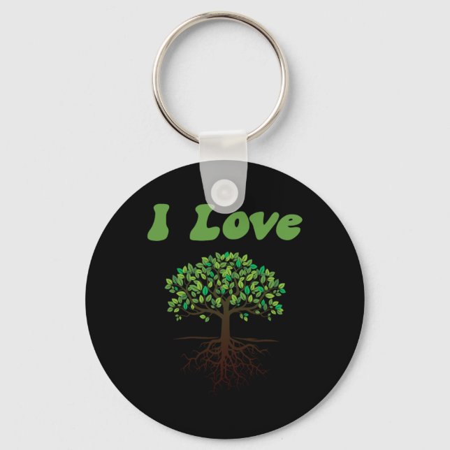 I Liebe Bäume - Baumpflanzen oder Erdtag Schlüsselanhänger (Vorderseite)