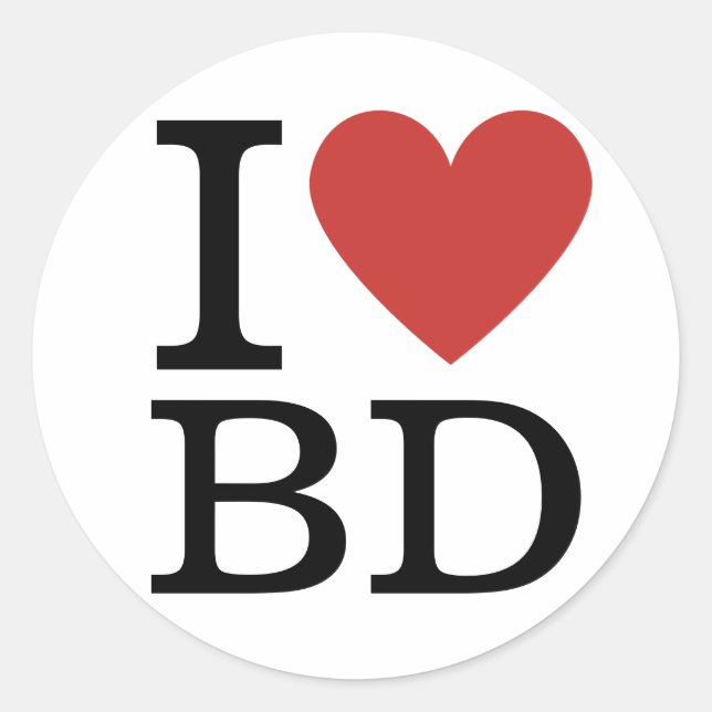 I ❤️ Liebe BD Business Development Mitarbeiter CUS Runder Aufkleber (Vorderseite)