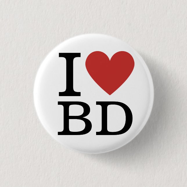 I ❤️ Liebe BD - Geschäftsentwicklung Button (Vorderseite)