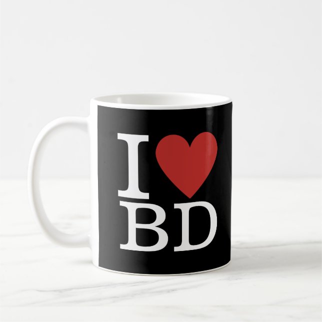 I ❤️ Liebe BD - Tasse der Gebäude-Abteilung (Links)