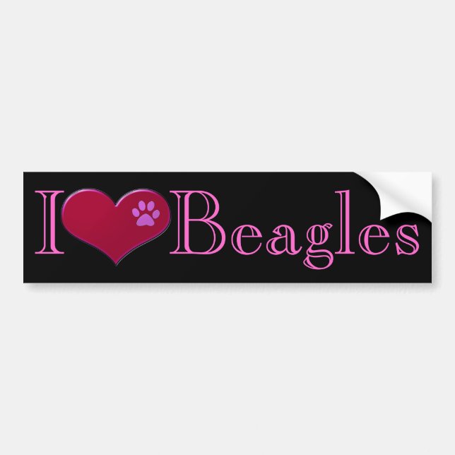 I Liebe-Beagle-Autoaufkleber Autoaufkleber (Vorne)