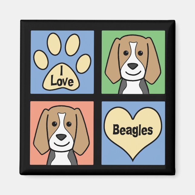 I LIEBE BEAGLE MAGNET (Vorne)