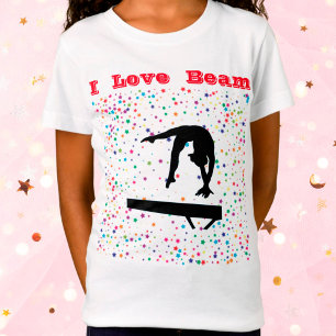 I Liebe Beam Girls Gymnastik Balgamie Gymnastik T-Shirt