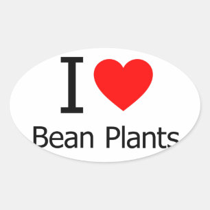 I Liebe Bean Pflanze Ovaler Aufkleber