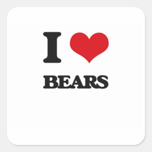 I Liebe Bears Quadratischer Aufkleber