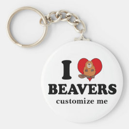 I Liebe Beavers Funny Custom Schlüsselanhänger