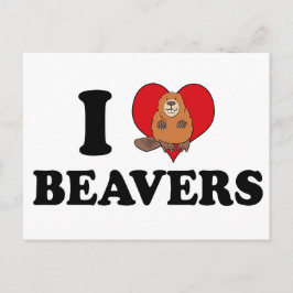 I Liebe Beavers Funny Postkarte