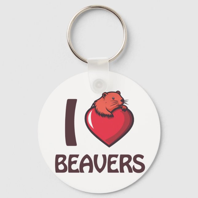 I Liebe Beavers Schlüsselanhänger (Vorderseite)