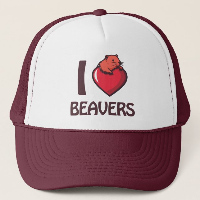 I Liebe Beavers Truckerkappe (Vorderseite)