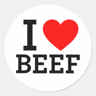 I Liebe Beef Runder Aufkleber