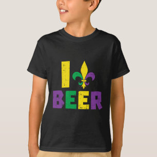 I Liebe Beer Jester Hat Drink Team Fun Mardi Gra T-Shirt