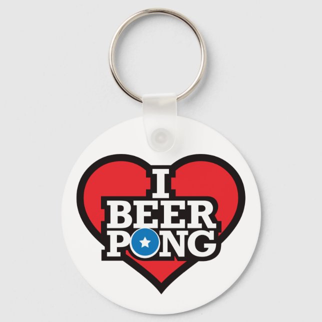 I Liebe Beer Pong - Red Schlüsselanhänger (Vorderseite)