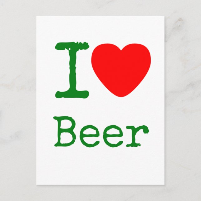I Liebe Beer Postkarte (Vorderseite)