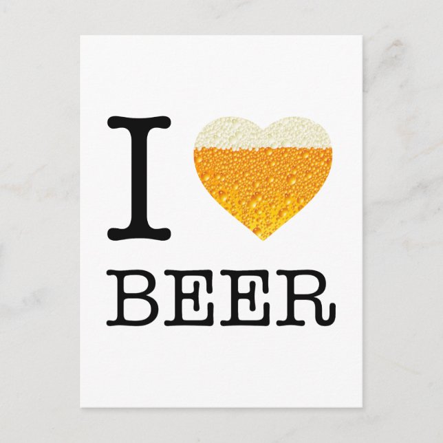 I Liebe Beer Postkarte (Vorderseite)