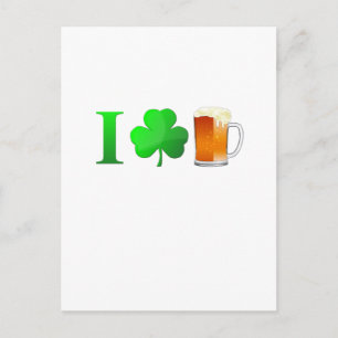 I Liebe Beer St. Patricks Day Postkarte
