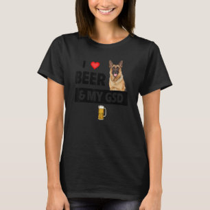 I Liebe Beer und mein GSD Mama Vater Deutscher Sch T-Shirt