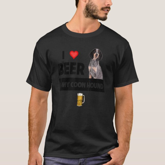 I Liebe Beer und mein  Mama Vater Jagd Hund D T-Shirt (Vorderseite)