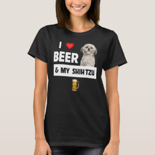 I Liebe Beer und mein schiitischer Tzu Mama Vater  T-Shirt