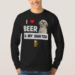 I Liebe Beer und mein schiitischer Tzu Mama Vater T-Shirt