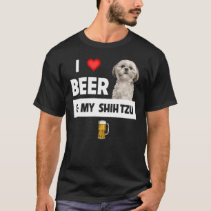 I Liebe Beer und mein schiitischer Tzu Mama Vater  T-Shirt