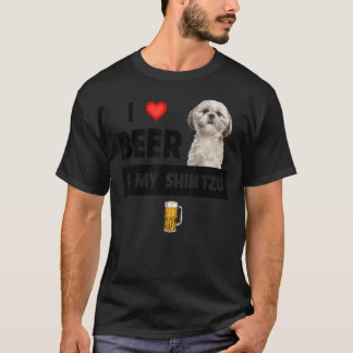 I Liebe Beer und mein schiitischer Tzu Mama Vater  T-Shirt