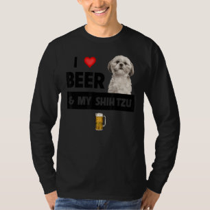 I Liebe Beer und mein schiitischer Tzu Mama Vater T-Shirt