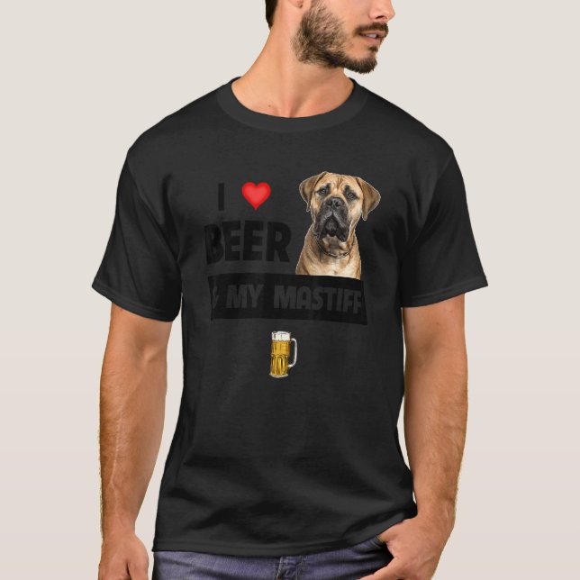 I Liebe Beer und meine Mastiff Mama Vater Mastiff  T-Shirt (Vorderseite)