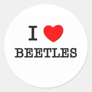 I LIEBE BEETLES RUNDER AUFKLEBER