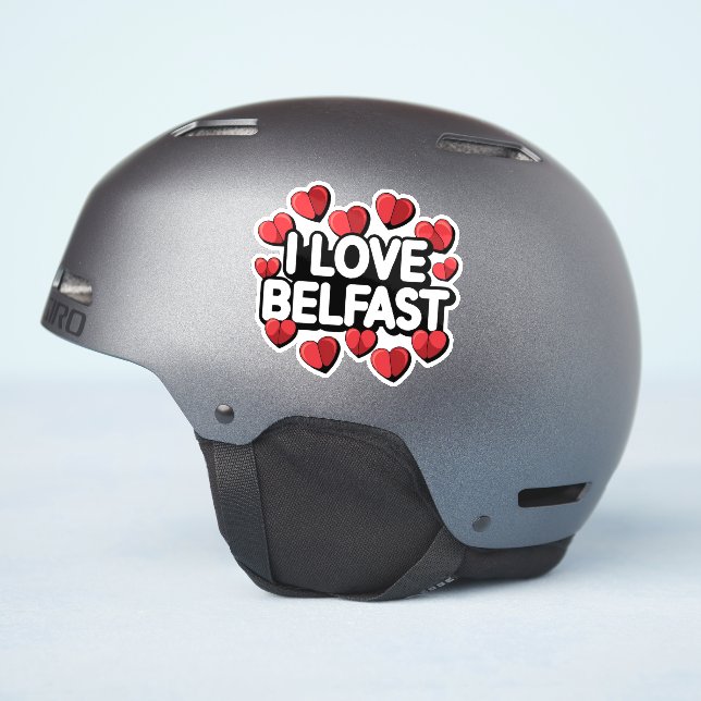 I Liebe Belfast Aufkleber (Helmseite)