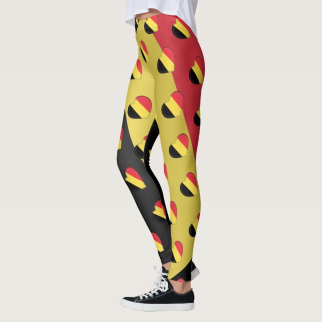 I Liebe Belgien Belgien Flag Herz-Muster Funny Leggings (Links)
