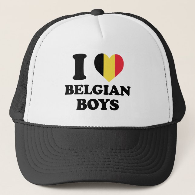 I Liebe belgische Jungen Truckerkappe (Vorderseite)