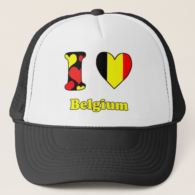 I Liebe Belgiun Truckerkappe (Vorderseite)