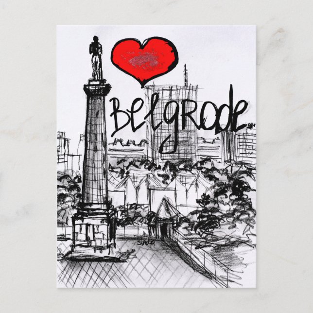 I Liebe Belgrad Postkarte (Vorderseite)