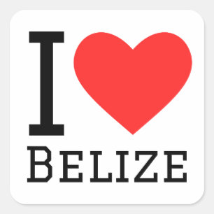 I Liebe belize Quadratischer Aufkleber