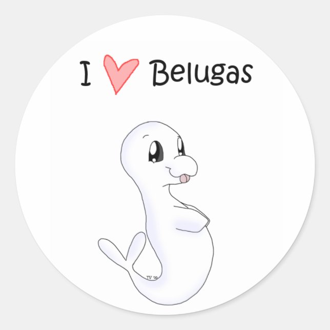 I Liebe Belugas Sticker (Vorderseite)