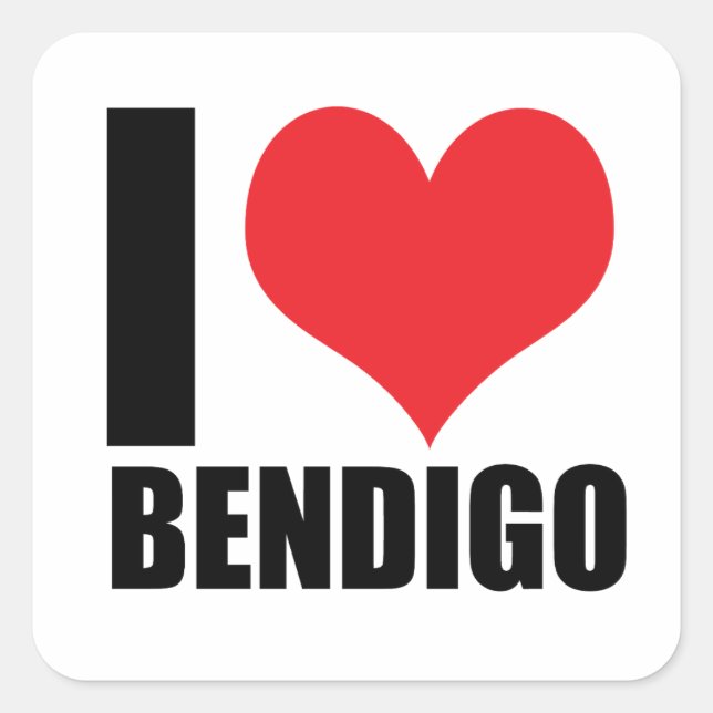 I Liebe Bendigo Quadratischer Aufkleber (Vorderseite)