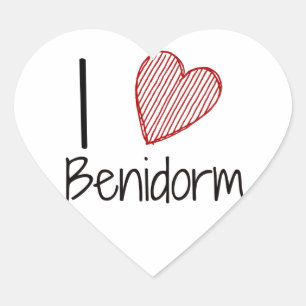 I Liebe Benidorm Herz-Aufkleber